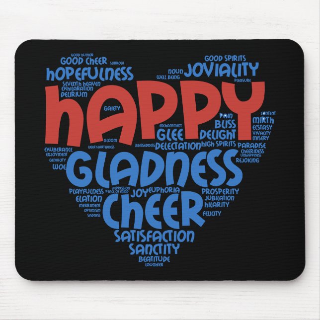 Joyful Heart Typography Mouse Mat (Front)