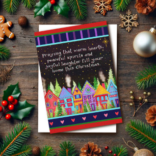 Joyful Hearts Neighborhood Village Christmas  Card
