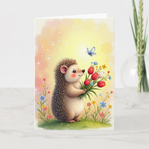 Joyful Hedgehog Birthday Card
