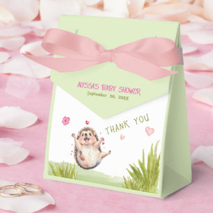 Joyful Hedgehog Garden Party Baby Shower Thank You Favour Box