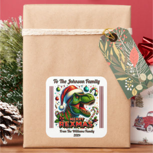 Joyful Holiday Dinosaur Sticker