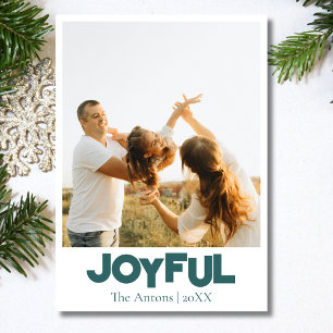 Joyful Holiday Family Photo Transformative Teal
