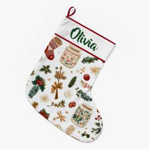 Joyful Holiday Pattern   Christmas Stocking 