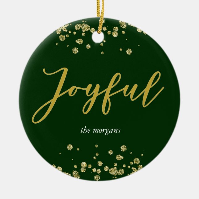 Joyful Holiday Photo Ornament (Front)