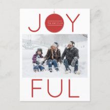 Joyful Holiday Photo Postcard