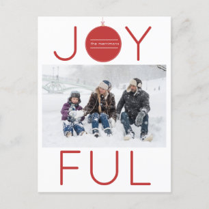 Joyful Holiday Photo Postcard