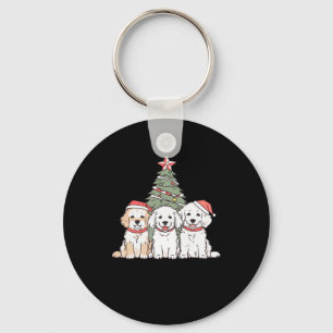 Joyful Holiday Pups  Key Ring