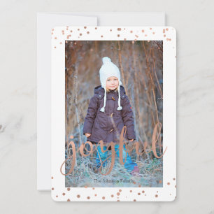 Joyful Holiday   Rose Gold Foil   Photo Card