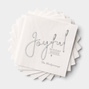 Joyful Holiday Wishes Foil Stamped Napkins