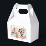 Joyful Holidays Modern Simple Colourful Fun Holida Favour Box<br><div class="desc">Design is composed of simple serif and sans serif typography. Add a custom photo and family name and year.</div>