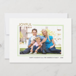 Joyful   Horizontal Photo Christmas Holiday Card