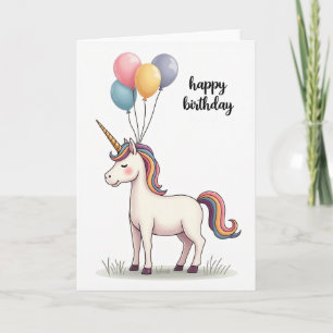 Joyful Horned Horse Birthday Card