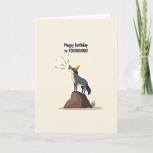 Joyful Howling Pup Birthday Card