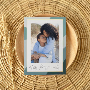 Joyful Hues Vertical Photo Kwanzaa Foil Holiday Card