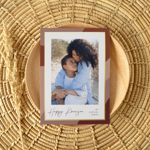 Joyful Hues Vertical Photo Kwanzaa Foil Holiday Card