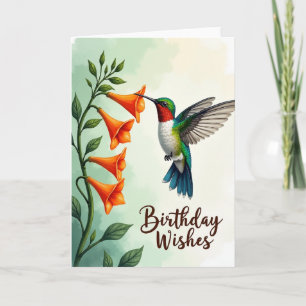 Joyful Hummingbird Birthday Card