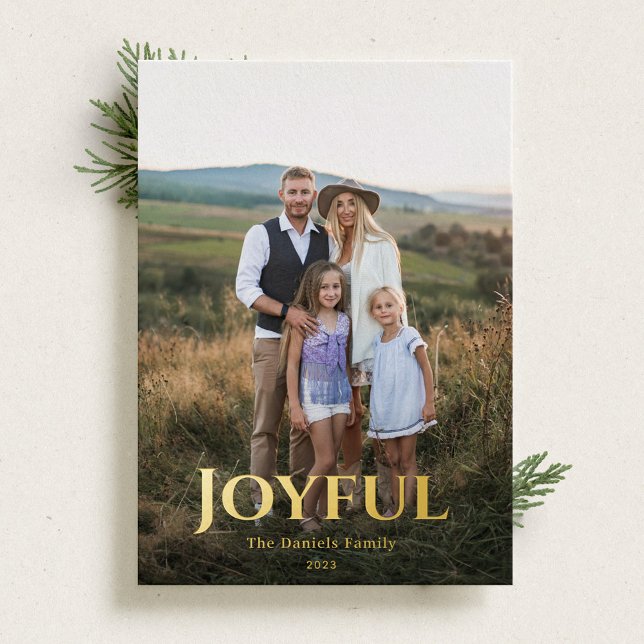 Joyful in Gold Foil Holiday Card (Creator Uploaded)