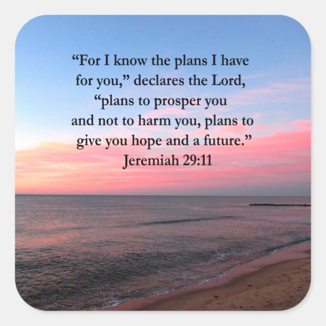 JOYFUL JEREMIAH 29:11 SUNRISE SQUARE STICKER (Front)