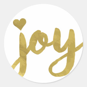 Joyful Joyful I've Got Joy Full of Joy Gold Art Classic Round Sticker