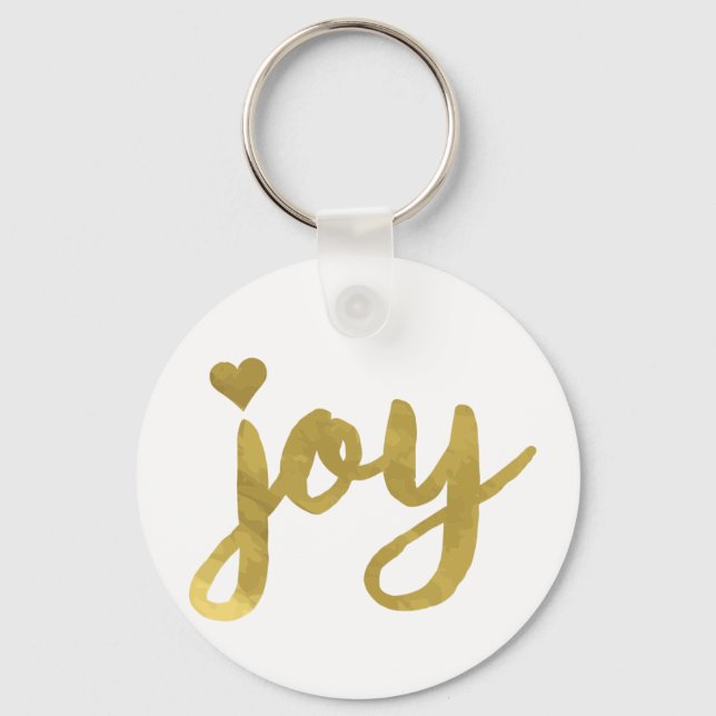 Joyful Joyful I've Got Joy Full of Joy Gold Art Key Ring (Front)