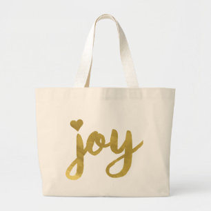 Joyful Joyful I've Got Joy Full of Joy Gold Art Large Tote Bag