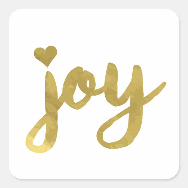 Joyful Joyful I've Got Joy Full of Joy Gold Art Square Sticker (Front)