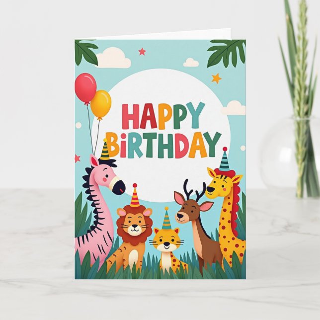 Joyful Jungle Friends Card (Front)