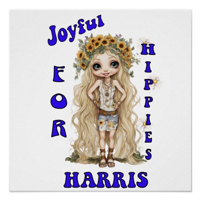 Joyful Kamala Harris President Hippie Boho  Poster (Front)