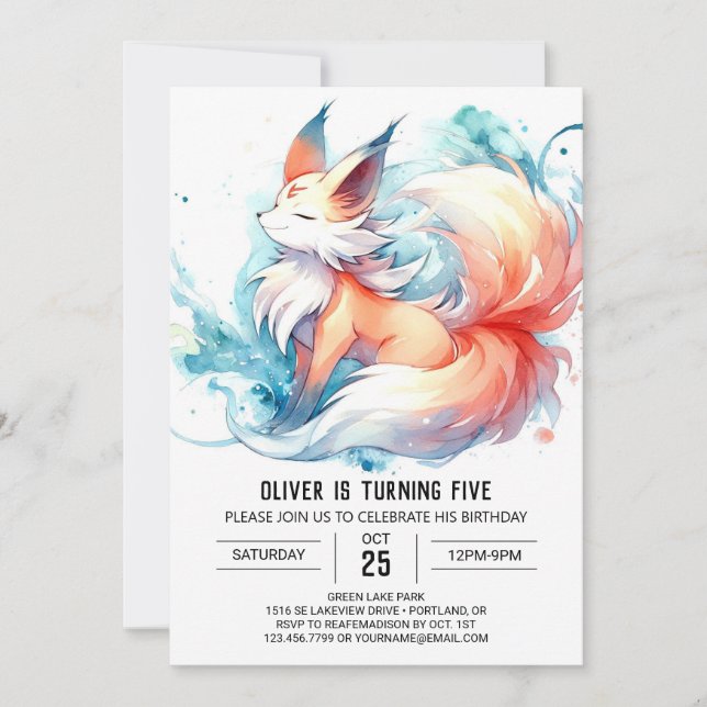 Joyful Kids Fox Birthday Invitation (Front)