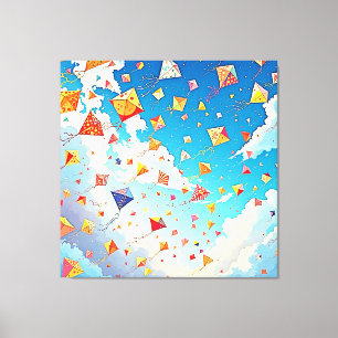 Joyful Kites Soaring High Canvas Print