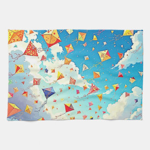 Joyful Kites Soaring High Tea Towel