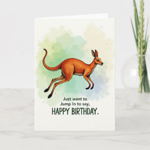 Joyful Leaping Marsupial Birthday Card