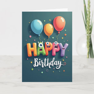 Joyful Letter Art Birthday Card