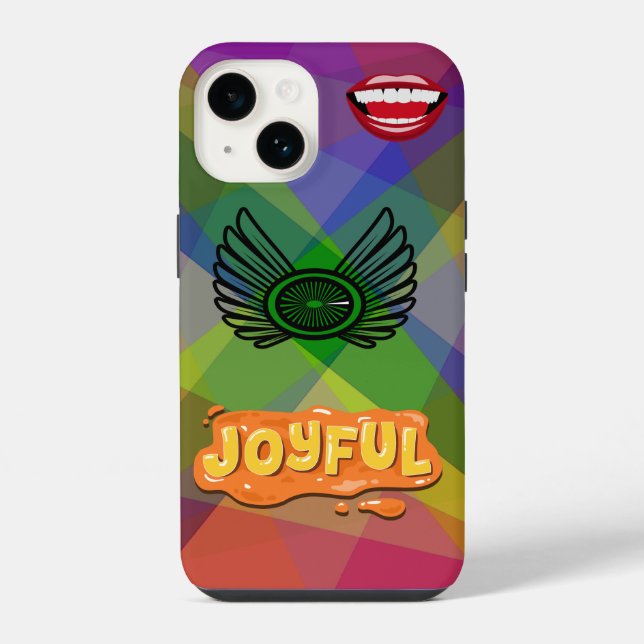 Joyful Lips & Wings Artistic iPhone Case (Back)