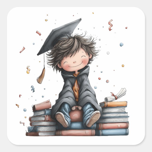 Joyful Little Graduate Square Sticker (Front)