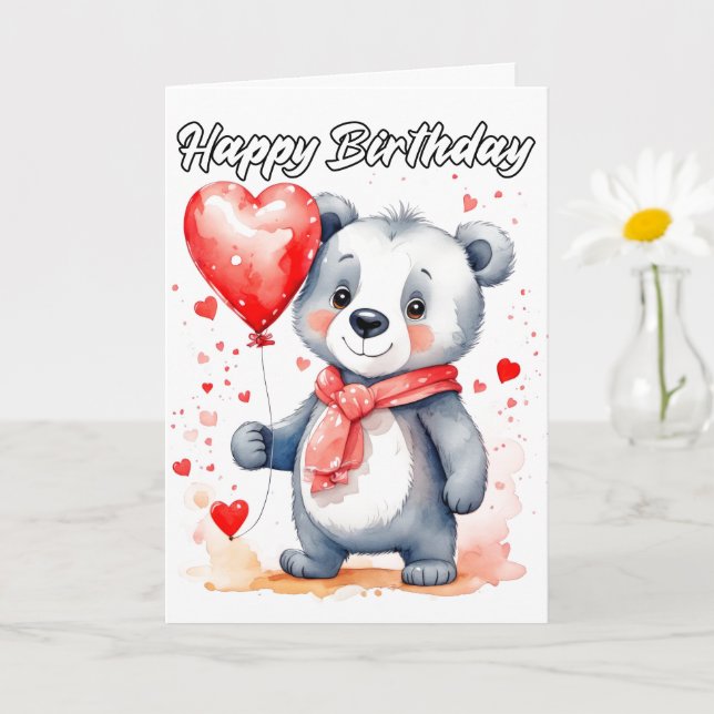 Joyful Little Koala Bear Happy Birthday Card (Small Plant)