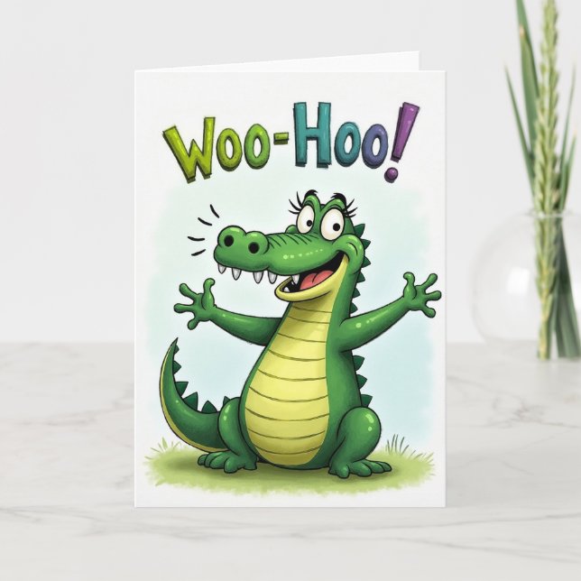 Joyful Lizard Birthday Card (Front)