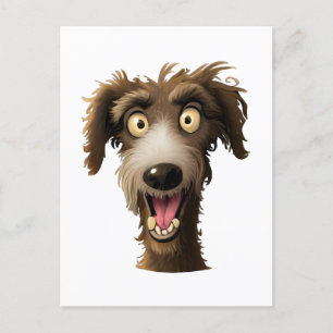Joyful Lurcher - Cheeky Cartoon hound Postcard