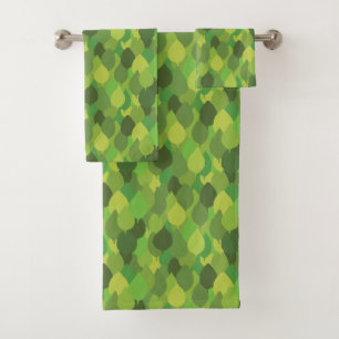 Joyful Lush Leaves - seamless surface pattern. Bath Towel Set