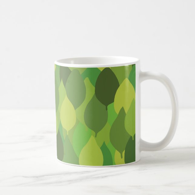 Joyful Lush Leaves - seamless surface pattern.     Coffee Mug (Right)