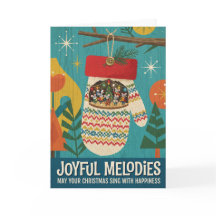 Joyful Melodies Christmas Mitten Greeting Card