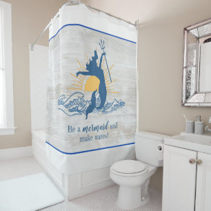 Joyful Mermaid Inspirational Shower Curtain