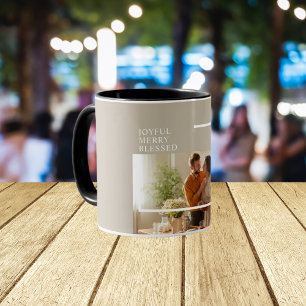 Joyful Merry Blessed Christmas Family Photo Gift Mug