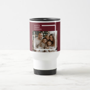 Joyful Merry Blessed Christmas Photo Travel Mug