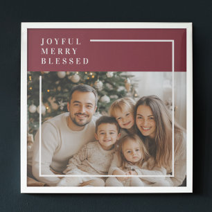 Joyful Merry Blessed Personalized Christmas Family Poster