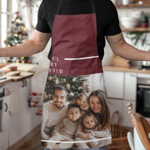 Joyful Merry Blessed Personalized Christmas Photo  Apron
