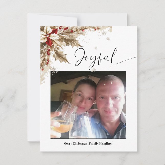 Joyful Merry Christmas  Holiday Card (Front)
