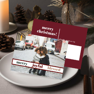 Joyful Merry Christmas Photo Postcard