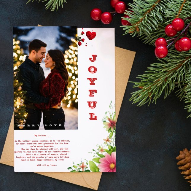  Joyful Merry Love Moments Flat Holiday Card (Creator Uploaded)