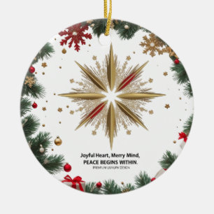 Joyful Merry Mind Ceramic Circle Ornament